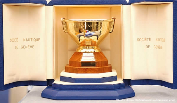 The Bol d'Or perpetual trophy for the Lac Leman (there are others for other lakes in Switzerland), awarded to 'Alinghi' the previous two years and this year to Team Red (Zebra 5)