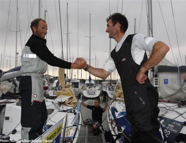 Nicoas Lunven (left) with Jeremie Beyou