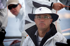 Nacho Postigo (concentrating) - Hublot Palmavela. Photo Jesus Renedo/www.sailingstock.com