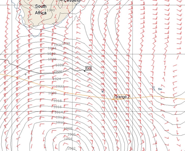 Groupama 3 v Orange 2 at 1300 today on the Jules Verne Trophy