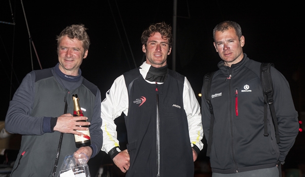 Morgan Lagraviere (centre) with Thierry Chabagny (right) and Yann Elies