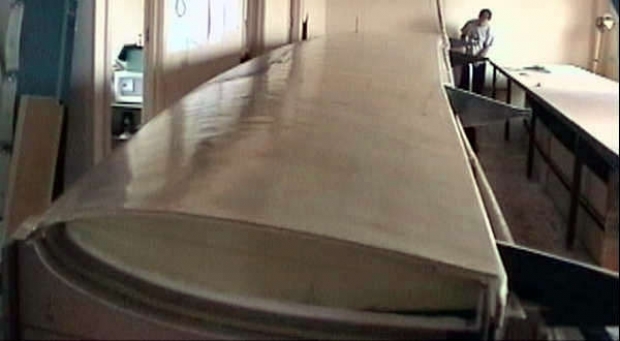 The Australian Catamaran Challenge's first wing under construction