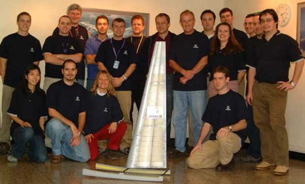 Team Invictus with the model of their fine vessel