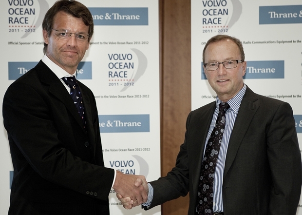 nut Frostad, CEO, Volvo Ocean Race (L) and Walther Thygesen, CEO, Thrane & Thrane
