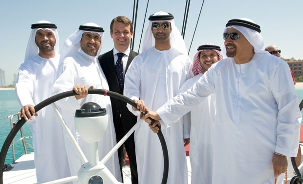 (l-r) Ahmed Al Romaithi, Director General, Abu Dhabi Marine Sports Club, H.E. Mubarak Hamad Al Muhairi, Director General ADTA, Knut Frostad, CEO Volvo Ocean Race, Mohammed Al Mahmoud, General Secretary Abu Dhabi Sports Council, Salam Al Romaithi, Deputy D (l-r) Ahmed Al Romaithi, Director General, Abu Dhabi Marine Sports Club, H.E. Mubarak Hamad Al Muhairi, Director General ADTA, Knut Frostad, CEO Volvo Ocean Race, Mohammed Al Mahmoud, General Secretary Abu Dhabi Sports Council, Salam Al Romaithi, Deputy D