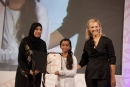 Shirley Robertson, with young omani sailor Sulaff Al Salmi and her head mistress Mrs Suana