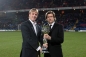 Ian Williams with Crystal Palace chairman Steve Parish